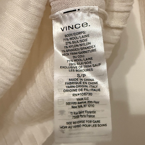 Vince ribbed knit polo top wool silk blend theory Eileen fisher cos everlane - Picture 8 of 8